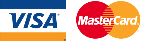 Logo: Visa/ og Mastercard